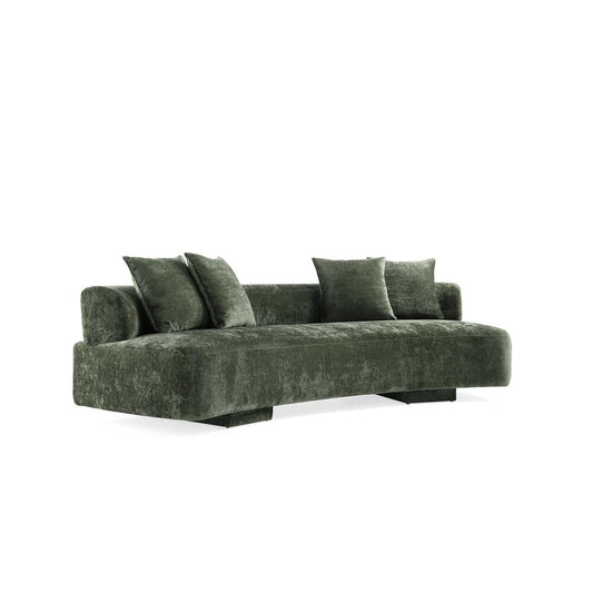 Manhattan Comfort - 2-Piece Verandah Chenille Sofa and XL Sofa with Wood with Fabric Upholstery Legs in Olive Green - 2-SFLS1617-OG veiw 2