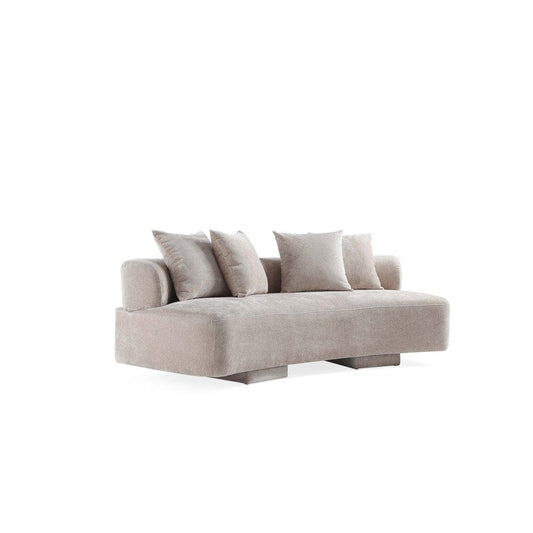 Manhattan Comfort - 3-Piece Verandah Chenille Sofa, XL Sofa, and Accent Chair with Wood with Fabric Upholstery Legs in Beige - 3-SFLSAC17-BE veiw 2