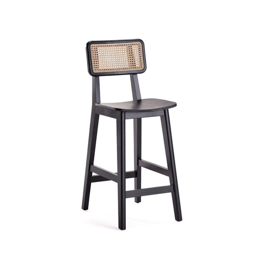 Manhattan Comfort - Versailles Counter Stool with American Ash Wood Legs in Black and Natural Cane - Set of 2 - 2-CSCA01-BK veiw 2