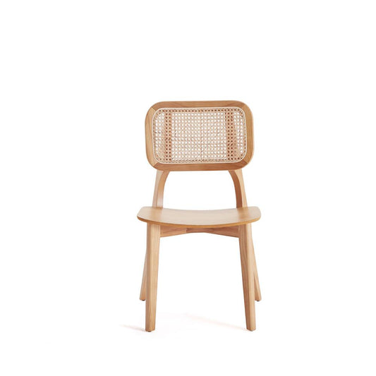 Manhattan Comfort - Versailles Rectangular Dining Chair with American Ash Wood Legs in Nature - Set of 2 - DCCA01-NA veiw 2