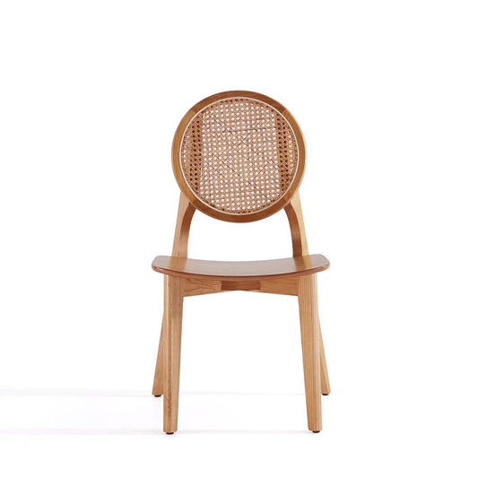 Manhattan Comfort - Versailles Round Dining Chair with American Ash Wood Legs in Nature - Set of 2 - DCCA11-NA veiw 2