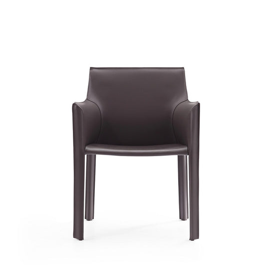Manhattan Comfort - Vogue Faux Leather Dining Chair with Metal Legs in Grey - DC033-GY veiw 2