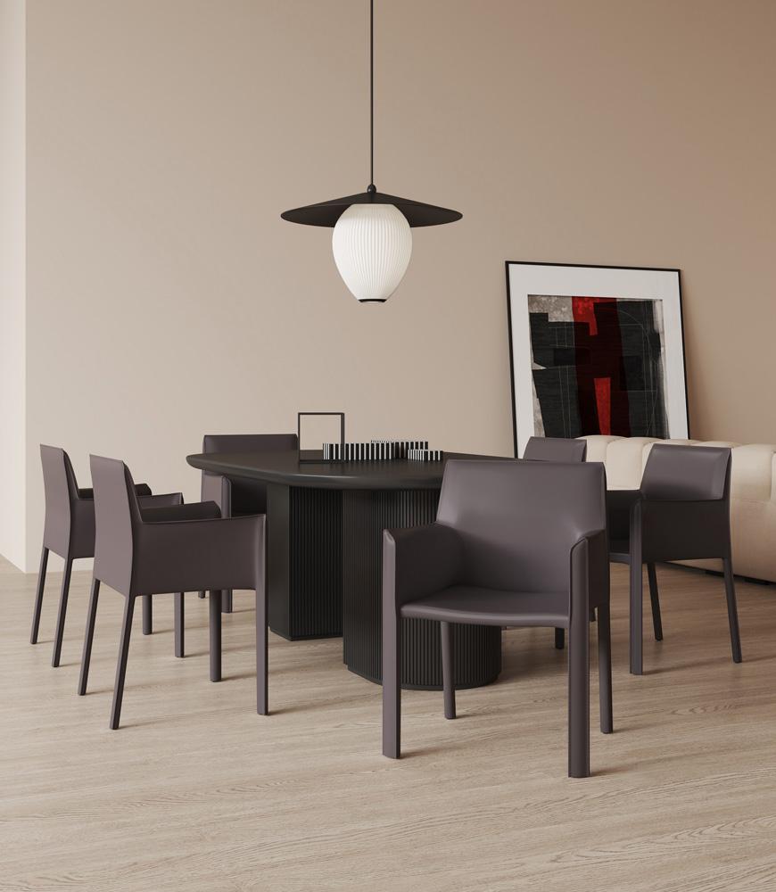 Manhattan Comfort - Vogue Faux Leather Dining Chair with Metal Legs in Grey - DC033-GY veiw 6