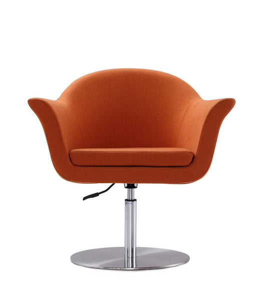 Manhattan Comfort - Voyager Woven Accent Chair with Metal Legs in Orange and Brushed Metal - AC051-OR veiw 2