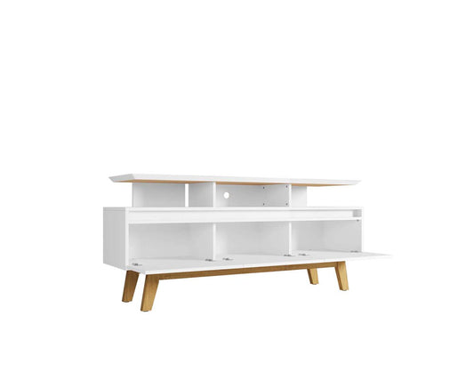 Manhattan Comfort - Yonkers 63W TV Stand with 6 Fixed Shelves Shelves in White - 233BMC6 veiw 2