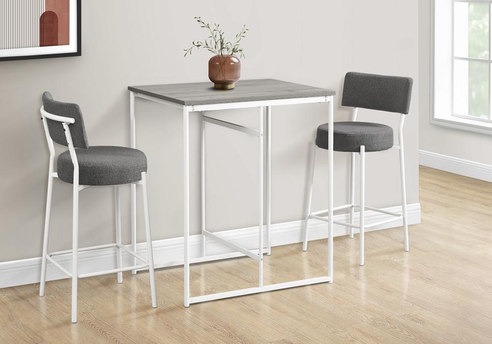 Monarch Specialties - 32in Rectangular Dining Table in Grey,White Set Of 2- I 1241 veiw 2