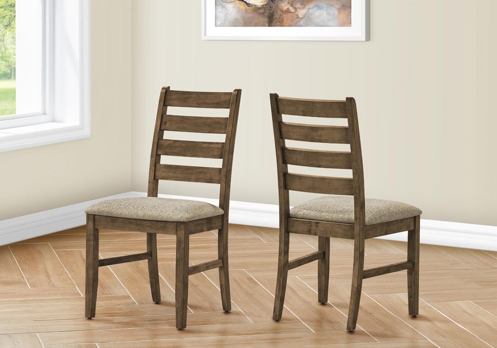 Monarch Specialties - 38in Height Transitional Dining Chair in Brown Set Of 2 - I 1342 veiw 3
