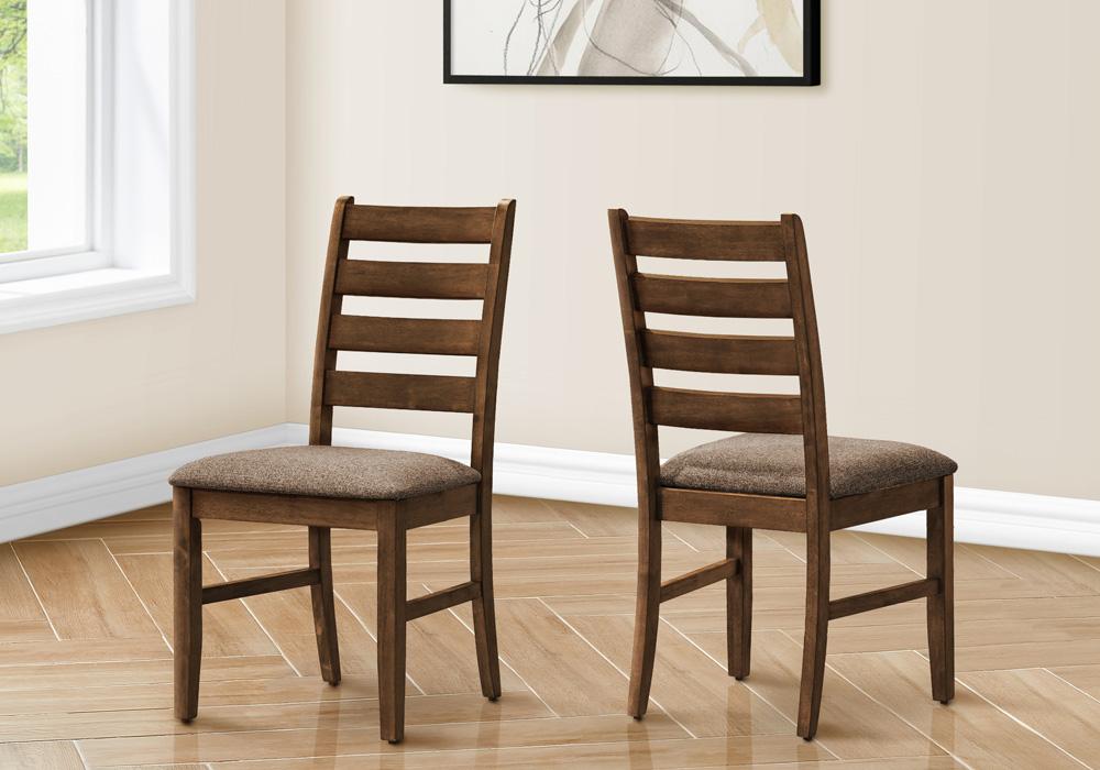 Monarch Specialties - 38in Height Transitional Dining Chair in Cherry,Brown Set Of 2- I 1355 veiw 3