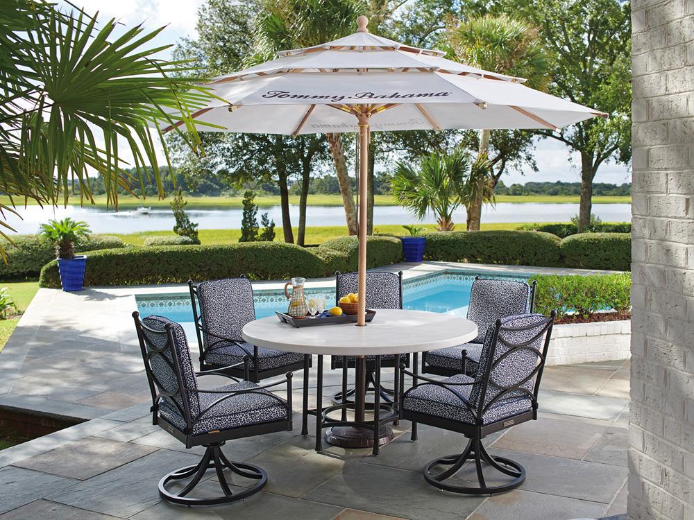 Tommy Bahama Outdoor - Pavlova Round Dining Table, Graphite - 3910-870C veiw 3