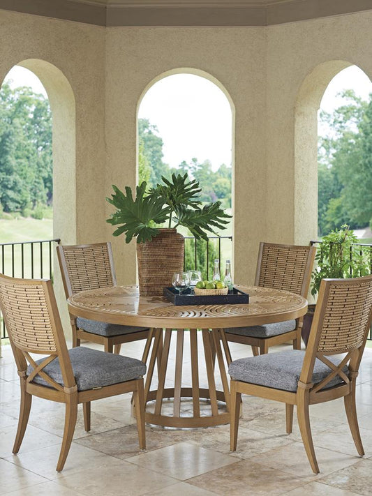 Tommy Bahama Outdoor - Los Altos Valley View Round Dining Table, Light Brown - 3930-875C veiw 2