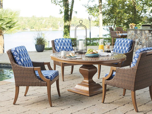 Tommy Bahama Outdoor - Harbor Isle Round Dining Table, Walnut - 3935-875C veiw 2