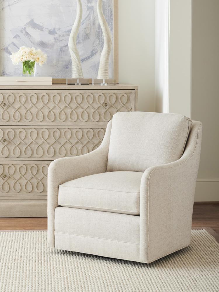 Barclay Butera - Upholstery Glennhaven Swivel Chair, White - 5419-11SW-40 veiw 3