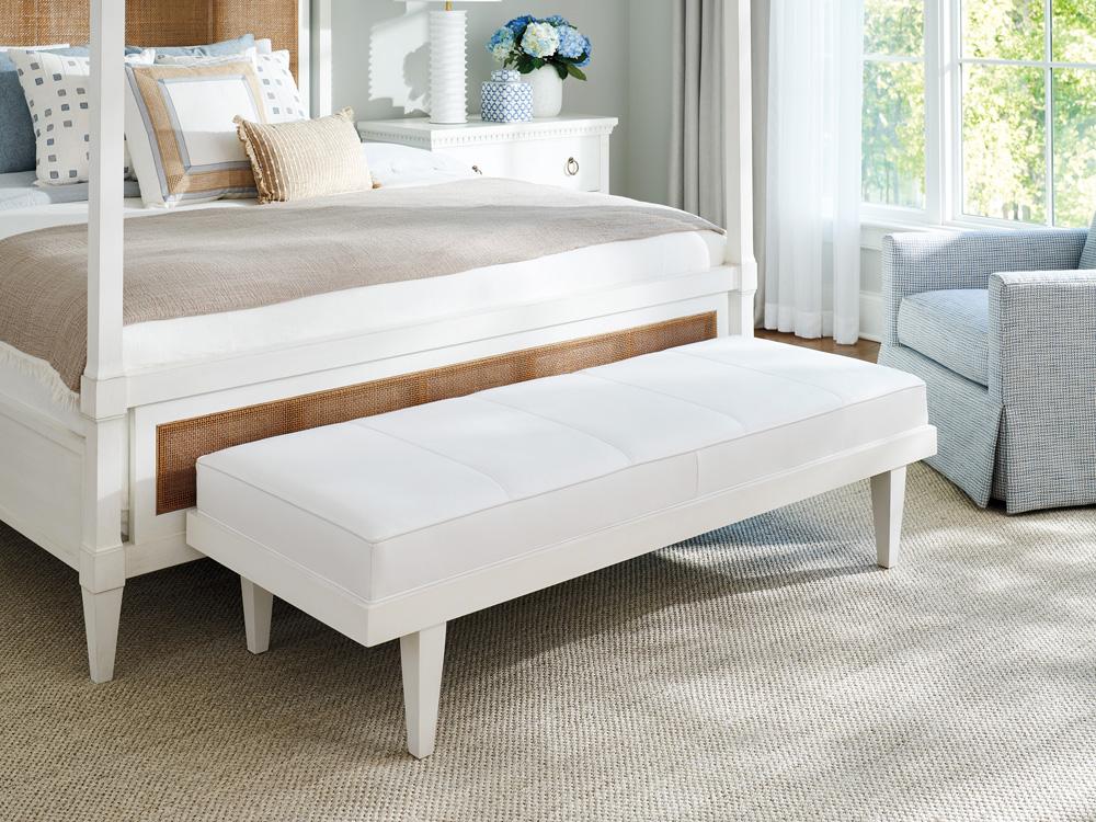 Barclay Butera - Upholstery Lagunita Leather Bench, Whitecliff - LL5466-46-41 veiw 2
