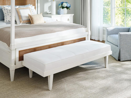 Barclay Butera - Upholstery Lagunita Leather Bench, Whitecliff - LL5466-46-41 veiw 2