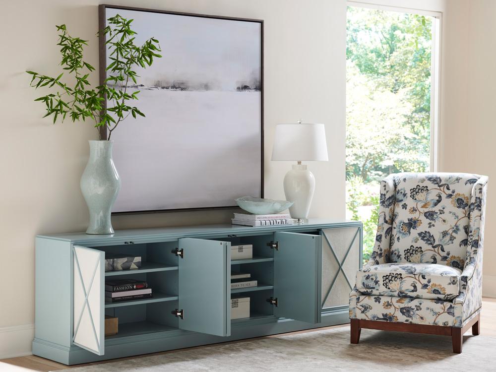 Sligh - Studio Designs Rosalind Long Media Console, Blue - 100XM-661 veiw 3