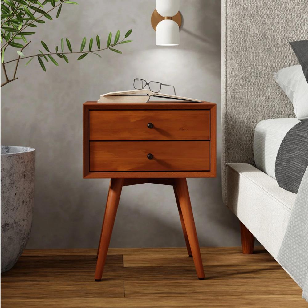 Alpine Furniture - Flynn Small Nightstand, Acorn - 966-32 veiw 4