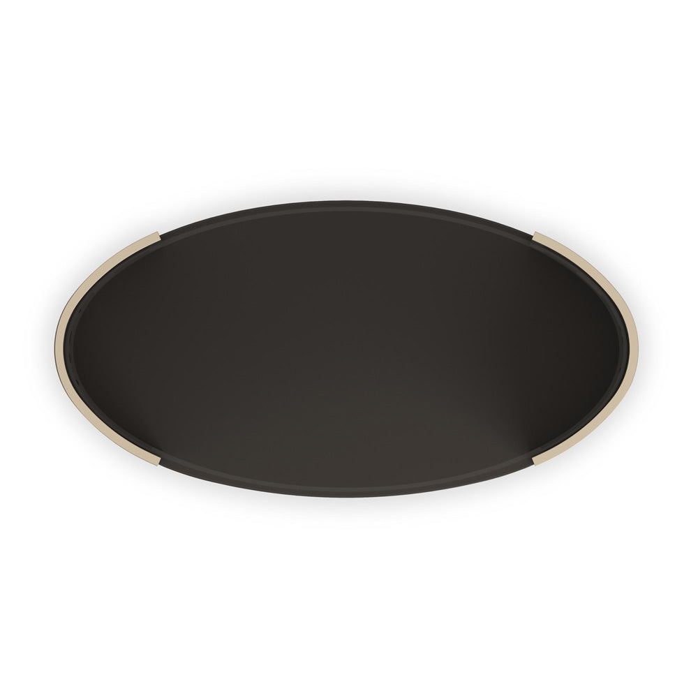 Caracole - Love Oval Cocktail Table in Dark Chocolate-Whisper of Gold - CLA-024-4014