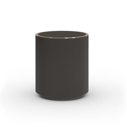 Caracole - Love Round End Table in Dark Chocolate-Whisper of Gold - CLA-024-418