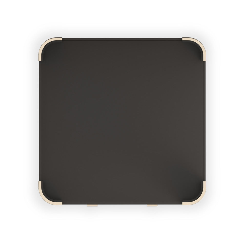 Caracole - Love Square Cocktail Table in Dark Chocolate-Whisper of Gold - CLA-024-4016