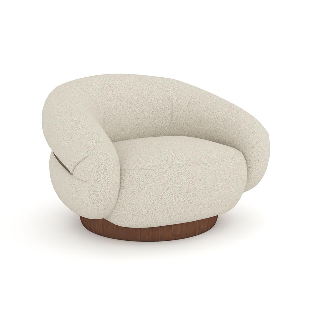 Caracole - Smoosh Swivel Chair in Ivory - UPH-024-031-A veiw 1