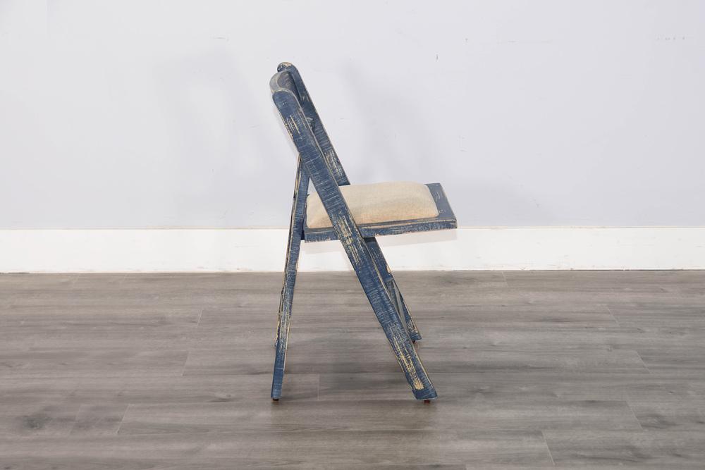 Sunny Designs - Folding Dining Chair - Blue - 1420OB veiw 4