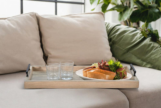 Sunny Designs - Rectangular Tessa Wood Dining Table Tray - Natural - 2151WE veiw 2