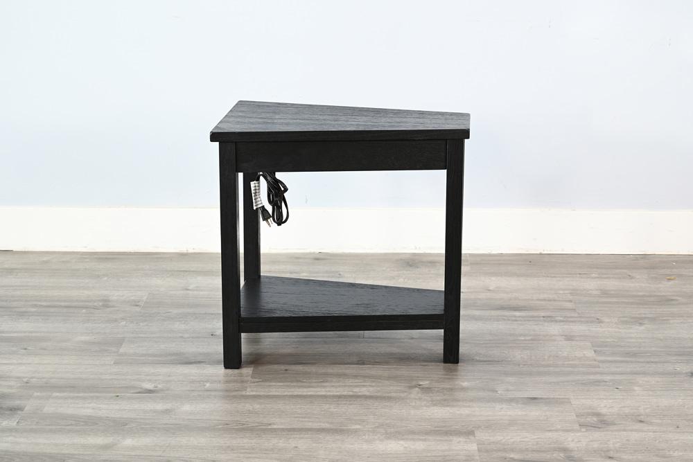 Sunny Designs - Chair Side Table with Power Strip - Black - 2226UM-P veiw 4