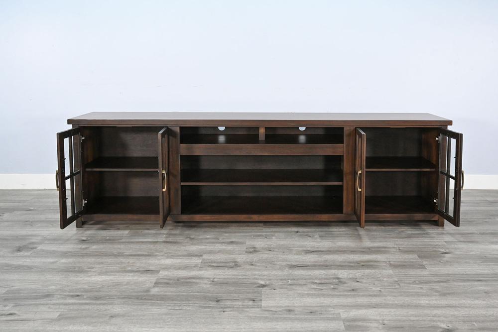 Sunny Designs - 98in Media Console with Electric Fireplace - Dark Brown - K3662CB-98W veiw 4