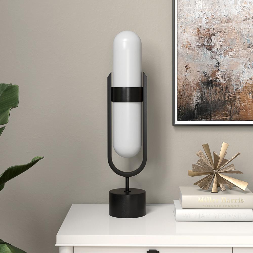 Hudson & Canal - Blair Pill-Shaped Table Lamp with Milk Glass Shade in Brass/White - TL2231 veiw 5