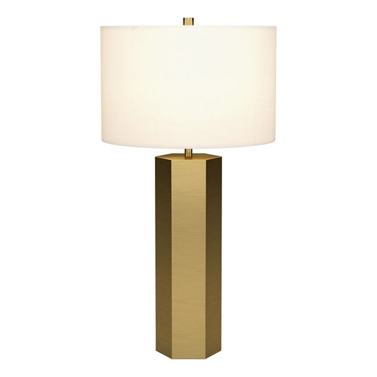Hudson & Canal - Warren 27.25in Tall Table Lamp with Fabric Shade in Brass/White - TL2324 veiw 2