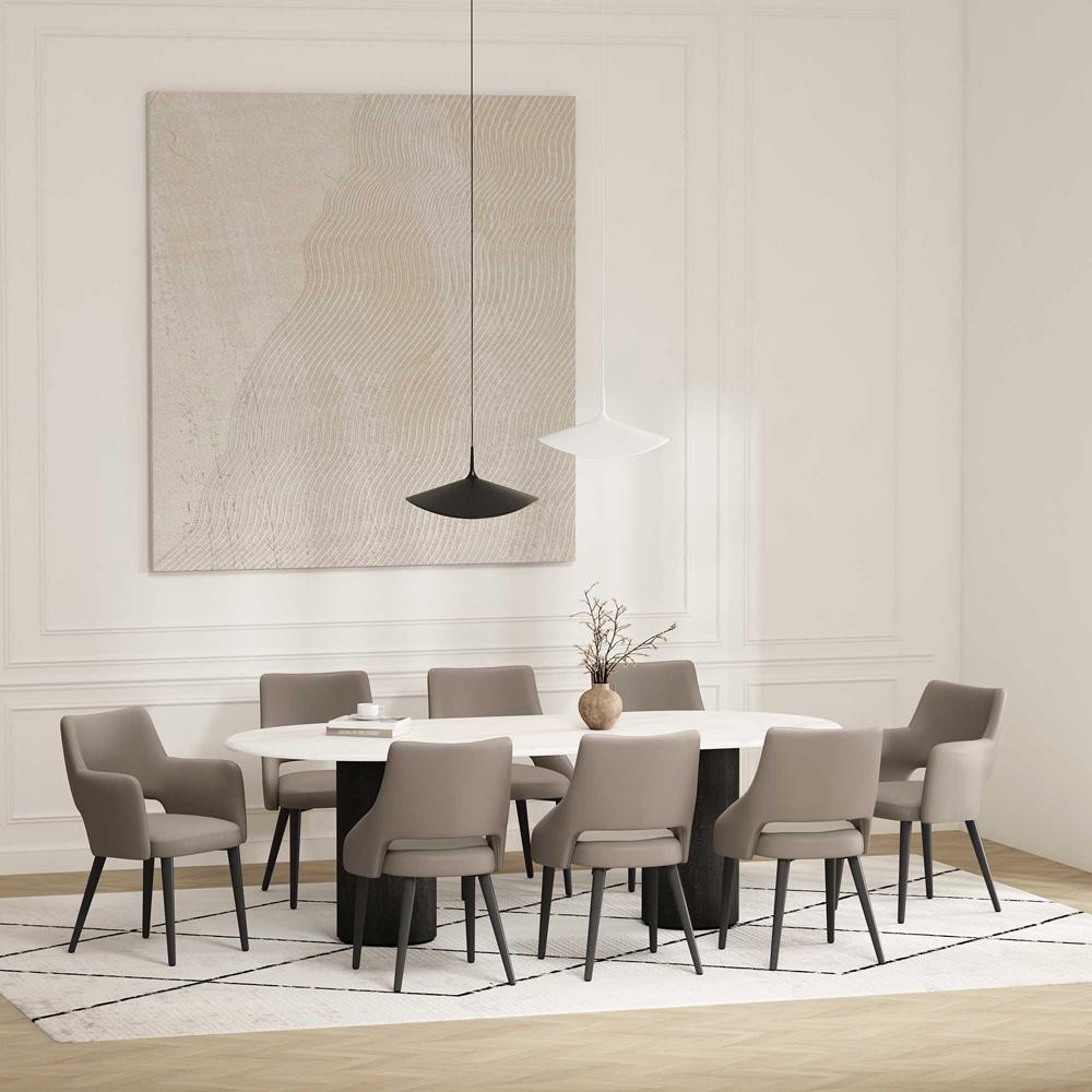 Manhattan Comfort - 8-Piece Tremont Leatherette Dining Chair with Metal Legs in Taupe - 8-DC104-TP veiw 10