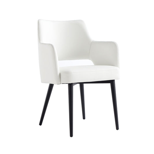 Manhattan Comfort - 8-Piece Tremont Leatherette Dining Chair with Metal Legs in White - 8-DC104-WH veiw 2