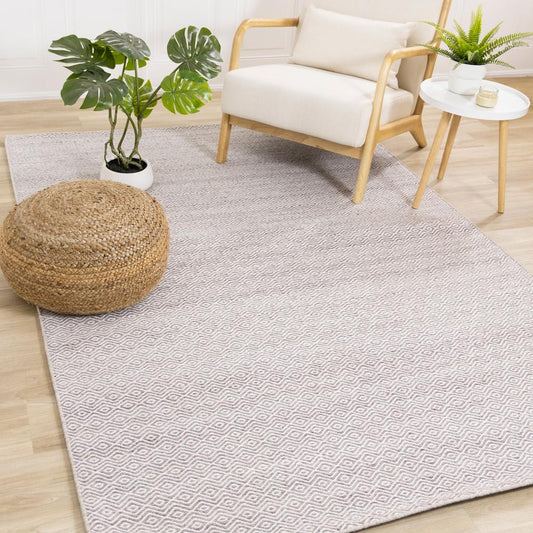 Kalora Interiors - Aspen Beige Cream Tessellated Diamonds Woven Rug 710in x 106in - 7220 240320 veiw 2