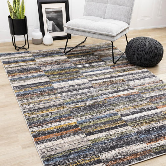 Kalora Interiors - Swift Multi Distressed Columns Rug, 53in x 77in - 5200/DY47 160230 veiw 2