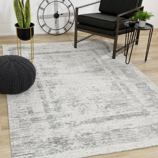 Kalora Interiors - Cathedral Grey Faded Borders Rug, 51in x 77in - 5406/14 155230 veiw 2