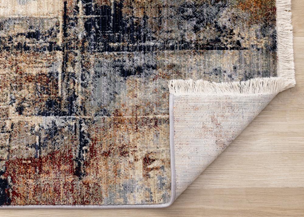 Kalora Interiors - Serene Red Blue Beige Layered Distressed Rug, 53in x 77in - D931/4737 160240 veiw 5