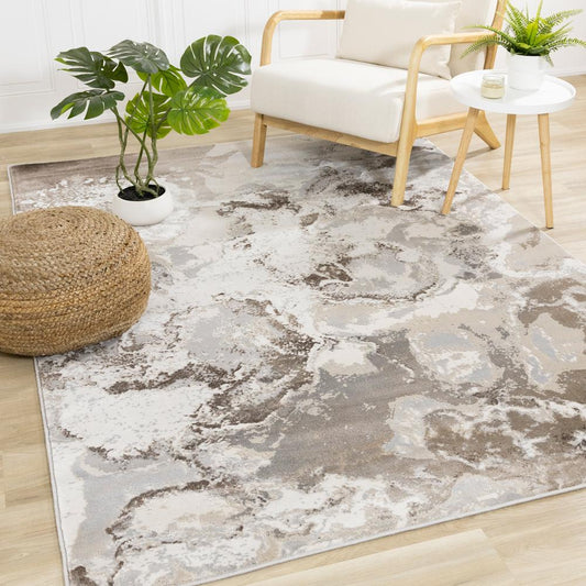 Kalora Interiors - Luca Taupe Organic Swirl Rug, 53in x 77in - G195/9464 160230 veiw 2