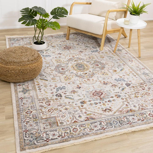 Kalora Interiors - Marisa Cream Beige Floral Medallion Rug, 53in x 710in - G390/2565 160240 veiw 2
