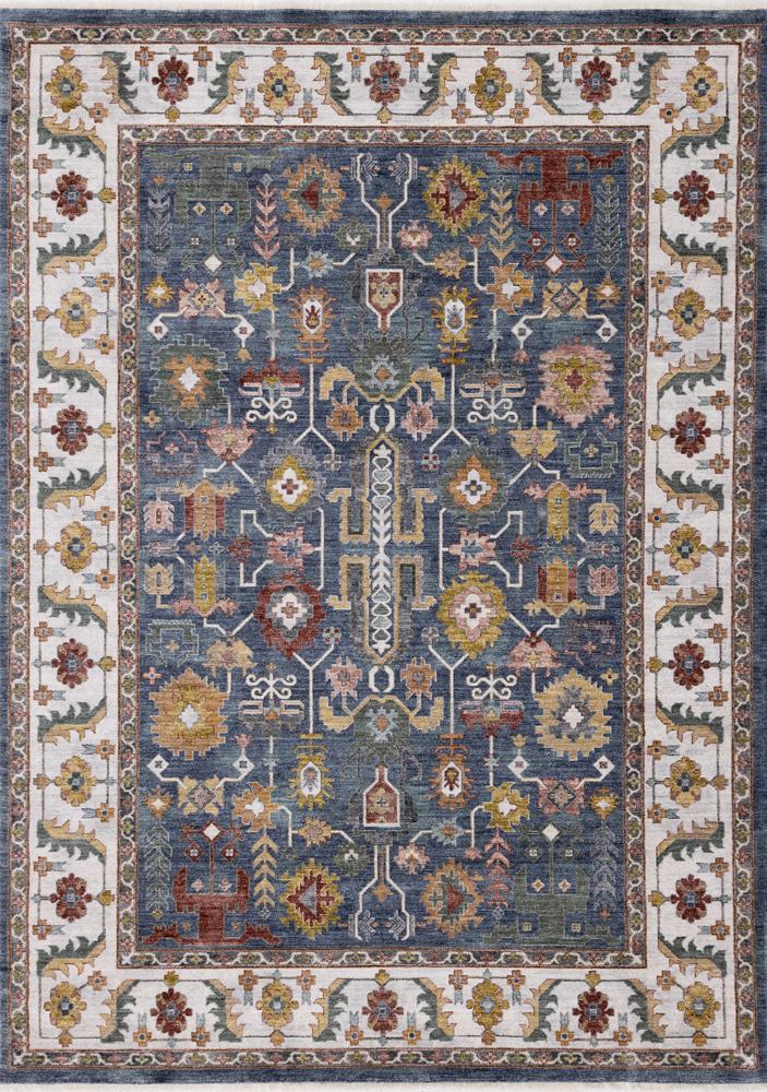 Kalora Interiors - Marisa Blue Modern Tribal Inspired Border Rug, 710in x 102in - G435/2171 240310 veiw 1