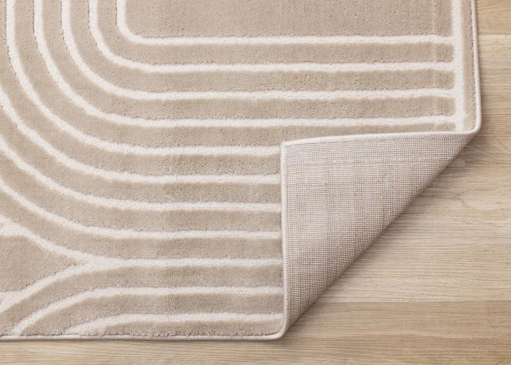 Kalora Interiors - Leo Cream Beige Modern Geometric Arches Pattern Rug, 710in x 106in - H632/0151 240320 veiw 5