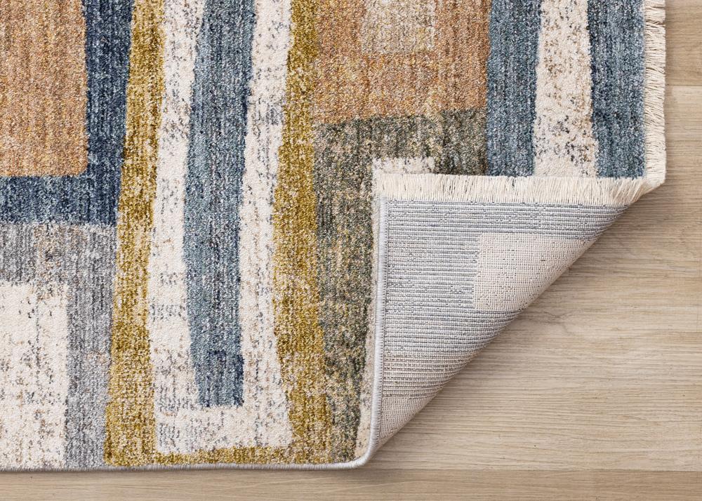 Kalora Interiors - Muse Orange Red Blue Yellow Beige Layered Brick Design Rug, 710in x 102in - H962/2656 240310 veiw 5