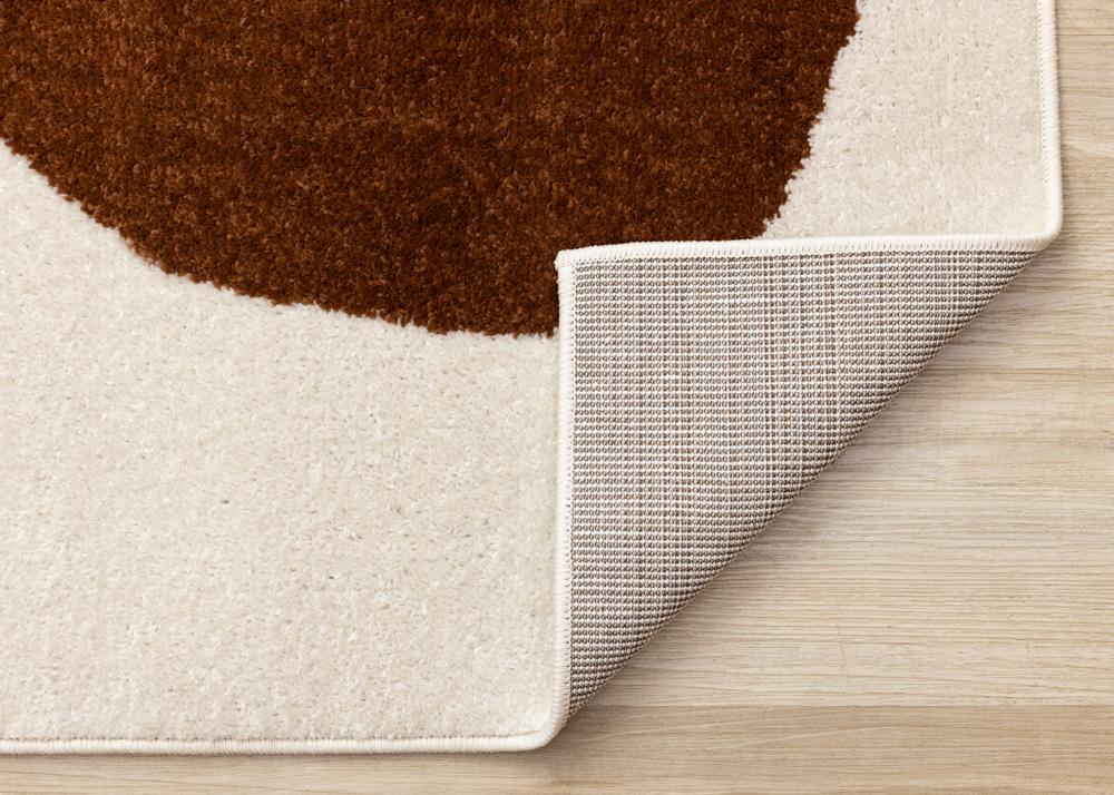 Kalora Interiors - Malibu Cream Oxblood Green Yellow Pebbles Design Rug, 710in x 106in - J035/1262 240320 veiw 5