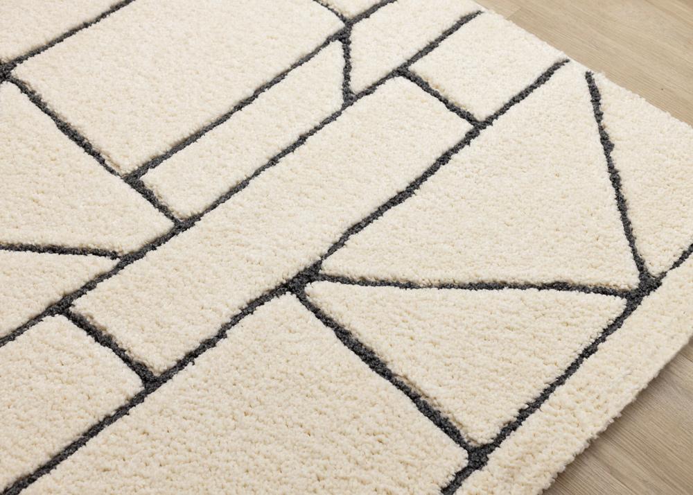 Kalora Interiors - Talia Cream Black Geometric Lattice Design Rug, 710 x 106 - 1345/26 240320 veiw 4