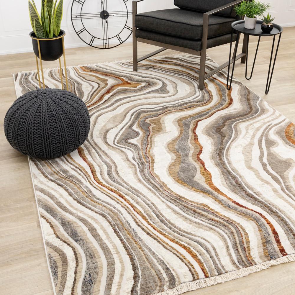 Kalora Interiors - Samira Curvy Waves Rug, 67in x 102in - F032/4424 200310 veiw 2