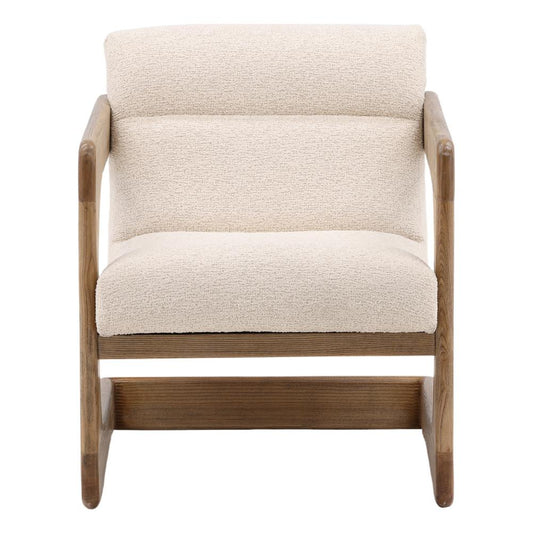 Henry & Mason - Paxton Ash Wod Occasional Chair in Cream Fabric - DV7391 veiw 2