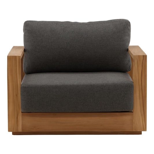 Henry & Mason - Gilbert Teak Wood Outdoor Sofa Chair in Charcoal Olefin - DV7685 veiw 2