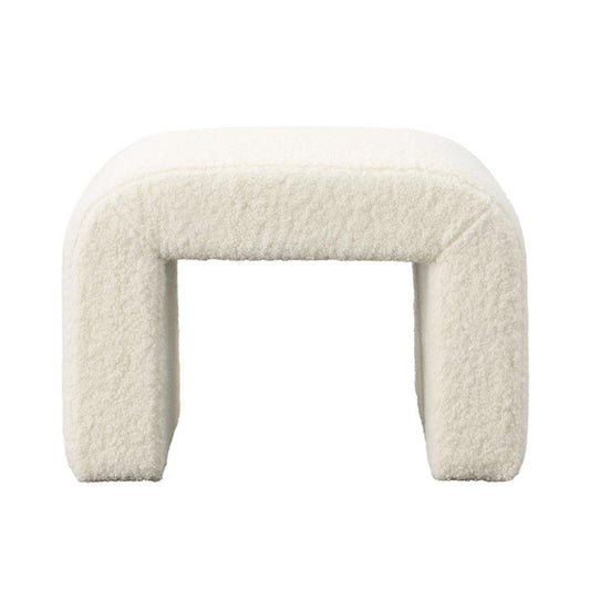Henry & Mason - Kinata 26in Cream Faux Sheepskin Hardwood Bench - DV7388 veiw 2