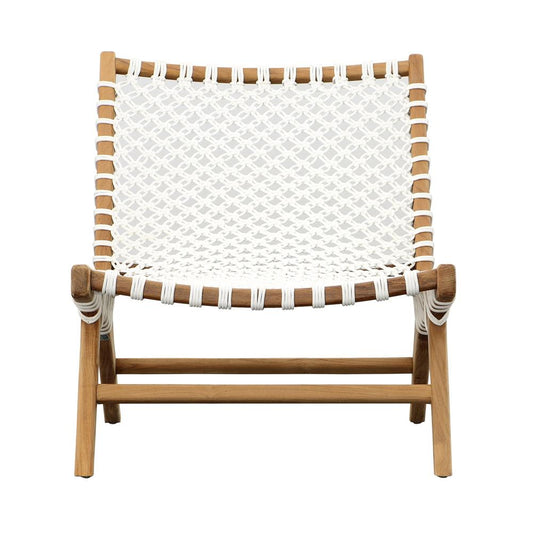 Henry & Mason - Andreti Teak Wood Outdoor Occasional Chair with White Woven Rope - DV7239 veiw 2