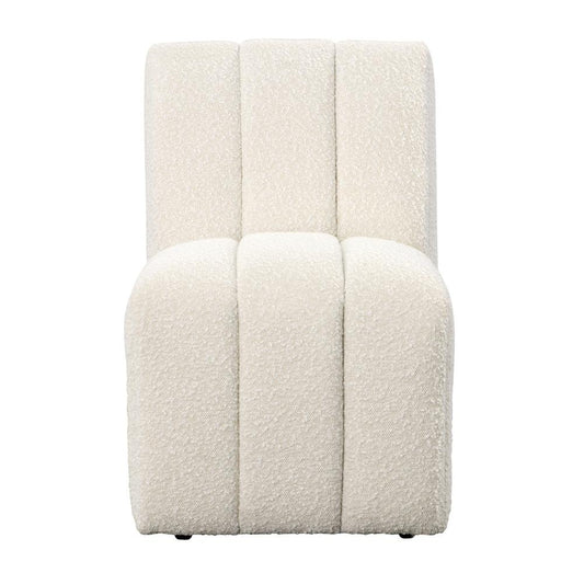 Henry & Mason - Yosem Solid Pine Dining Chair in Cream Boucle Performance Fabric with Casters - DV7384 veiw 2