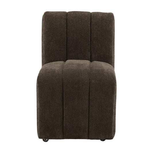 Henry & Mason - Yosem Solid Pine Dining Chair in Olive Chenille Fabric with Casters - DV7385 veiw 2